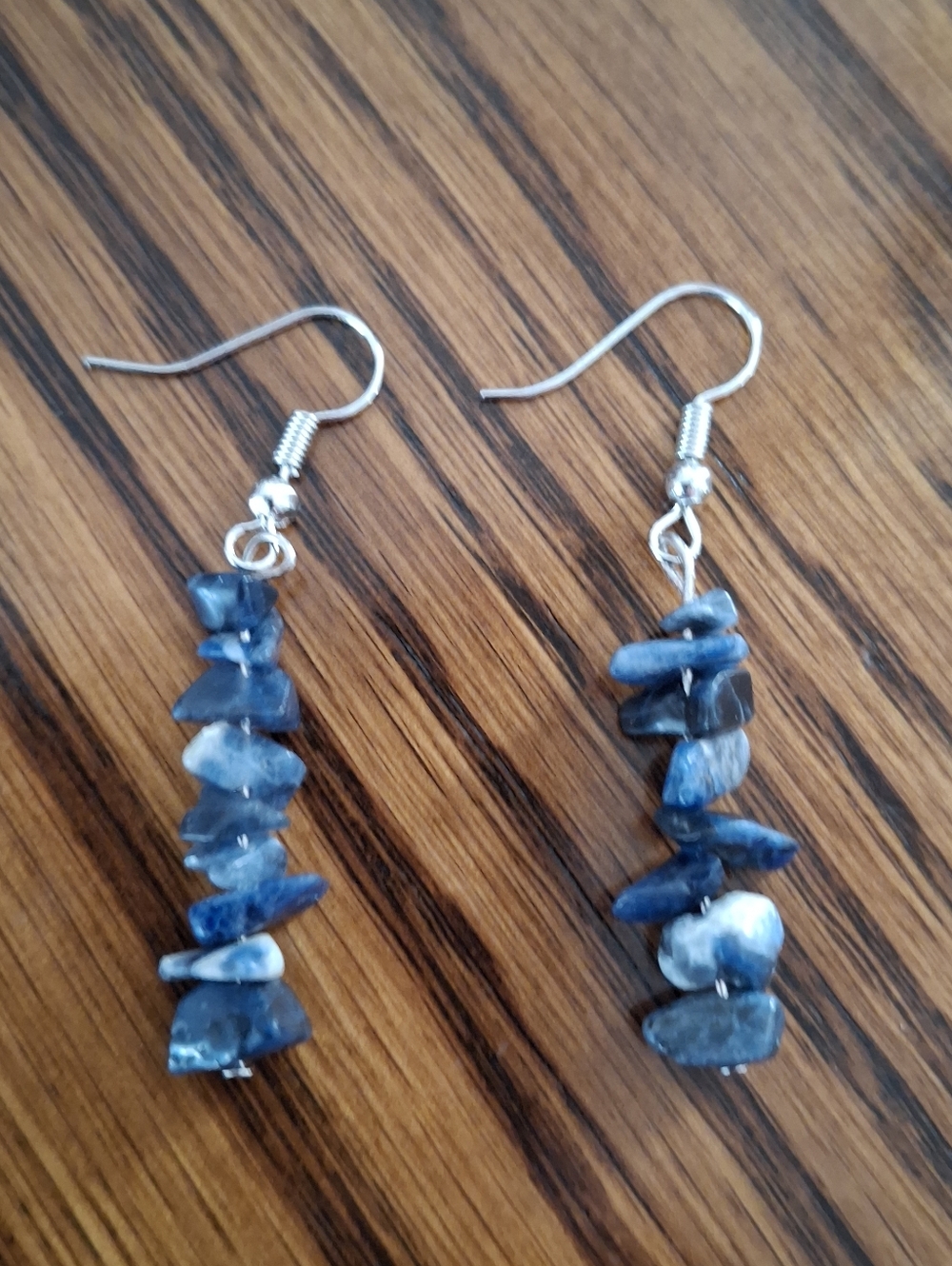 Handmade Blue Sodalite Stone Dangle Earrings
